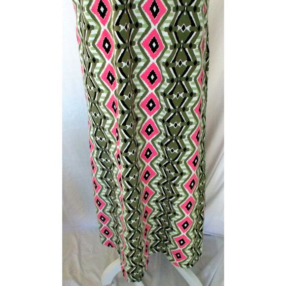 Denim & Co. Women's Petite Green & Pink Sleeveless Stretch Maxi Dress Size LP - Picture 7 of 9